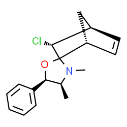 ChemSpider 2D Image | (1R,3R,4S,4'S,5'R)-3-Chloro-3',4'-dimethyl-5'-phenylspiro[bicyclo[2.2.1]hept-5-ene-2,2'-[1,3]oxazolidine] | C17H20ClNO