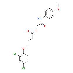 ChemSpider 2D Image | 2-[(4-Methoxyphenyl)amino]-2-oxoethyl 4-(2,4-dichlorophenoxy)butanoate | C19H19Cl2NO5