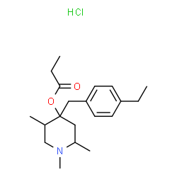 ChemSpider 2D Image | 4-(4-Ethylbenzyl)-1,2,5-trimethyl-4-piperidinyl propanoate hydrochloride (1:1) | C20H32ClNO2