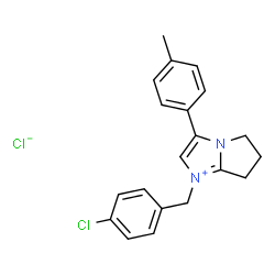 ChemSpider 2D Image | 1-(4-Chlorobenzyl)-3-(4-methylphenyl)-6,7-dihydro-5H-pyrrolo[1,2-a]imidazol-1-ium chloride | C20H20Cl2N2