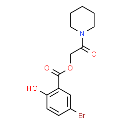 ChemSpider 2D Image | 2-Oxo-2-(1-piperidinyl)ethyl 5-bromo-2-hydroxybenzoate | C14H16BrNO4