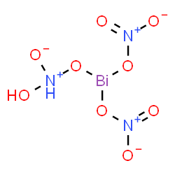 ChemSpider 2D Image | [({[Hydroxy(oxido)-lambda~5~-azanyl]oxy}bismuthinediyl)bis(oxy)]bis(oxoazane) dioxide | H2BiN3O9
