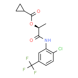 ChemSpider 2D Image | (2S)-1-{[2-Chloro-5-(trifluoromethyl)phenyl]amino}-1-oxo-2-propanyl cyclopropanecarboxylate | C14H13ClF3NO3