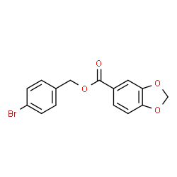 ChemSpider 2D Image | 4-Bromobenzyl 1,3-benzodioxole-5-carboxylate | C15H11BrO4
