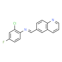 ChemSpider 2D Image | (E)-N-(2-Chloro-4-fluorophenyl)-1-(6-quinolinyl)methanimine | C16H10ClFN2