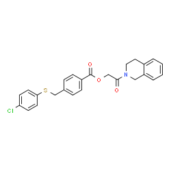 ChemSpider 2D Image | 2-(3,4-Dihydro-2(1H)-isoquinolinyl)-2-oxoethyl 4-{[(4-chlorophenyl)sulfanyl]methyl}benzoate | C25H22ClNO3S