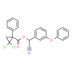 ChemSpider 2D Image | Cyano(3-phenoxyphenyl)methyl 2,2-dichloro-1-phenylcyclopropanecarboxylate | C24H17Cl2NO3
