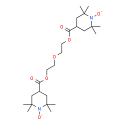 ChemSpider 2D Image | 2-[2-(1-$l^{1}-oxidanyl-2,2,6,6-tetramethyl-piperidine-4-carbonyl)oxyethoxy]ethyl 1-$l^{1}-oxidanyl-2,2,6,6-tetramethyl-piperidine-4-carboxylate | C24H42N2O7