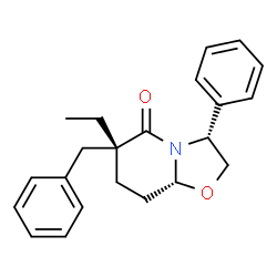 ChemSpider 2D Image | (3R,6R,8aR)-6-Benzyl-6-ethyl-3-phenylhexahydro-5H-[1,3]oxazolo[3,2-a]pyridin-5-one | C22H25NO2