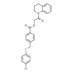 ChemSpider 2D Image | 2-(3,4-Dihydro-1(2H)-quinolinyl)-2-oxoethyl 4-{[(4-chlorophenyl)sulfanyl]methyl}benzoate | C25H22ClNO3S