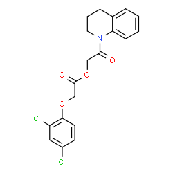 ChemSpider 2D Image | 2-(3,4-Dihydro-1(2H)-quinolinyl)-2-oxoethyl (2,4-dichlorophenoxy)acetate | C19H17Cl2NO4