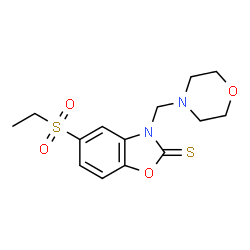 ChemSpider 2D Image | 5-(Ethylsulfonyl)-3-(4-morpholinylmethyl)-1,3-benzoxazole-2(3H)-thione | C14H18N2O4S2