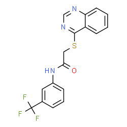 ChemSpider 2D Image | 2-(4-Quinazolinylsulfanyl)-N-[3-(trifluoromethyl)phenyl]acetamide | C17H12F3N3OS