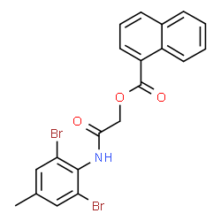 ChemSpider 2D Image | 2-[(2,6-Dibromo-4-methylphenyl)amino]-2-oxoethyl 1-naphthoate | C20H15Br2NO3