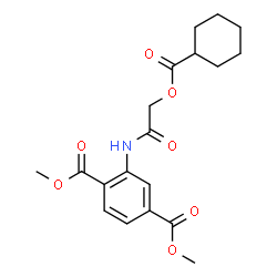 ChemSpider 2D Image | Dimethyl 2-({[(cyclohexylcarbonyl)oxy]acetyl}amino)terephthalate | C19H23NO7
