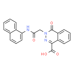 ChemSpider 2D Image | 3-[2-(1-Naphthylamino)-2-oxoethyl]-4-oxo-3,4-dihydro-1-phthalazinecarboxylic acid | C21H15N3O4