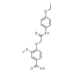 ChemSpider 2D Image | 4-[(4-Ethoxy-phenylcarbamoyl)-methoxy]-3-methoxy-benzoic acid | C18H19NO6