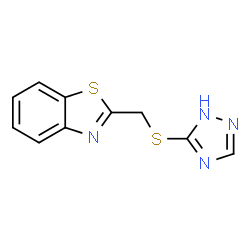 ChemSpider 2D Image | 2-[(1H-1,2,4-Triazol-5-ylsulfanyl)methyl]-1,3-benzothiazole | C10H8N4S2