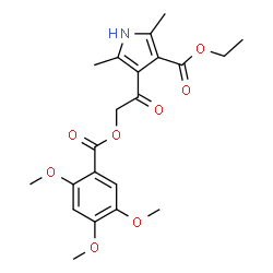 ChemSpider 2D Image | Ethyl 2,5-dimethyl-4-{[(2,4,5-trimethoxybenzoyl)oxy]acetyl}-1H-pyrrole-3-carboxylate | C21H25NO8