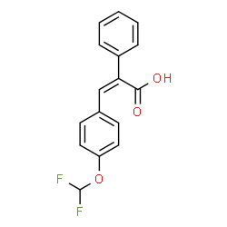 ChemSpider 2D Image | (2Z)-3-[4-(Difluoromethoxy)phenyl]-2-phenylacrylic acid | C16H12F2O3