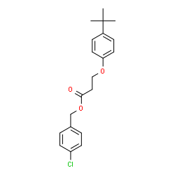 ChemSpider 2D Image | 4-Chlorobenzyl 3-[4-(2-methyl-2-propanyl)phenoxy]propanoate | C20H23ClO3
