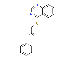 ChemSpider 2D Image | 2-(4-Quinazolinylsulfanyl)-N-[4-(trifluoromethyl)phenyl]acetamide | C17H12F3N3OS