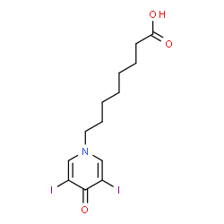 ChemSpider 2D Image | 8-(3,5-Diiodo-4-oxo-1(4H)-pyridinyl)octanoic acid | C13H17I2NO3