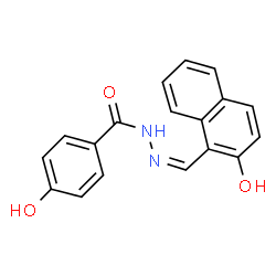 ChemSpider 2D Image | 4-Hydroxy-N'-[(Z)-(2-hydroxy-1-naphthyl)methylene]benzohydrazide | C18H14N2O3