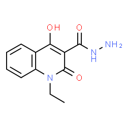 ChemSpider 2D Image | 1-Ethyl-4-hydroxy-2-oxo-1,2-dihydrochinolin-3-carbohydrazid | C12H13N3O3