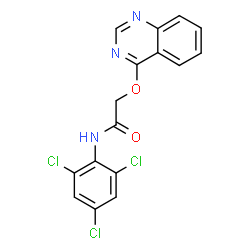 ChemSpider 2D Image | 2-(4-Quinazolinyloxy)-N-(2,4,6-trichlorophenyl)acetamide | C16H10Cl3N3O2
