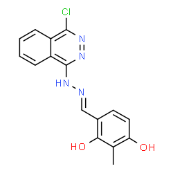 ChemSpider 2D Image | 4-[(4-Chloro-phthalazin-1-yl)-hydrazonomethyl]-2-methyl-benzene-1,3-diol | C16H13ClN4O2