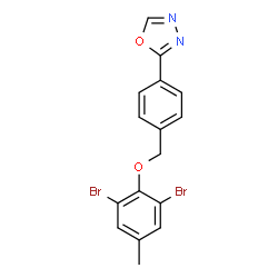 ChemSpider 2D Image | 2-{4-[(2,6-Dibromo-4-methylphenoxy)methyl]phenyl}-1,3,4-oxadiazole | C16H12Br2N2O2