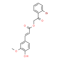 ChemSpider 2D Image | 2-(2-Bromophenyl)-2-oxoethyl (2E)-3-(4-hydroxy-3-methoxyphenyl)acrylate | C18H15BrO5