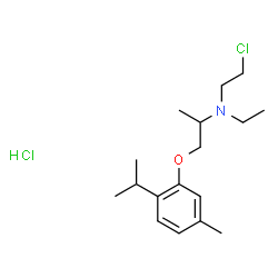 ChemSpider 2D Image | N-(2-Chloroethyl)-N-ethyl-1-(2-isopropyl-5-methylphenoxy)-2-propanamine hydrochloride (1:1) | C17H29Cl2NO