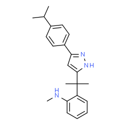 ChemSpider 2D Image | 2-{2-[3-(4-Isopropylphenyl)-1H-pyrazol-5-yl]-2-propanyl}-N-methylaniline | C22H27N3