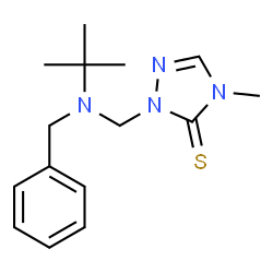 ChemSpider 2D Image | 2-{[Benzyl(2-methyl-2-propanyl)amino]methyl}-4-methyl-2,4-dihydro-3H-1,2,4-triazole-3-thione | C15H22N4S