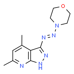 ChemSpider 2D Image | (4,6-Dimethyl-1H-pyrazolo[3,4-b]pyridin-3-yl)-morpholin-4-yl-diazene | C12H16N6O