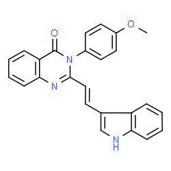 ChemSpider 2D Image | 2-[2-(1H-Indol-3-yl)-vinyl]-3-(4-methoxy-phenyl)-3H-quinazolin-4-one | C25H19N3O2