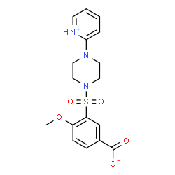 ChemSpider 2D Image | 4-Methoxy-3-(4-pyridin-2-yl-piperazine-1-sulfonyl)-benzoic acid | C17H19N3O5S