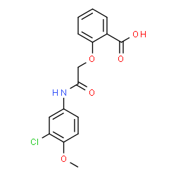 ChemSpider 2D Image | 2-{[(3-chloro-4-methoxyphenyl)carbamoyl]methoxy}benzoic acid | C16H14ClNO5