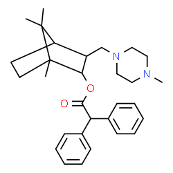 ChemSpider 2D Image | 1,7,7-Trimethyl-3-[(4-methyl-1-piperazinyl)methyl]bicyclo[2.2.1]hept-2-yl diphenylacetate | C30H40N2O2