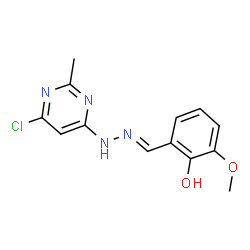 ChemSpider 2D Image | 2-[(6-Chloro-2-methyl-pyrimidin-4-yl)-hydrazonomethyl]-6-methoxy-phenol | C13H13ClN4O2