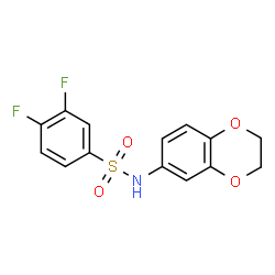 ChemSpider 2D Image | N-(2,3-Dihydro-1,4-benzodioxin-6-yl)-3,4-difluorobenzenesulfonamide | C14H11F2NO4S