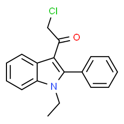 ChemSpider 2D Image | 2-Chloro-1-(1-ethyl-2-phenyl-1H-indol-3-yl)ethanone | C18H16ClNO