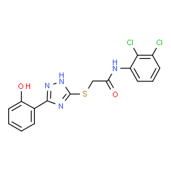 ChemSpider 2D Image | N-(2,3-Dichlorophenyl)-2-{[3-(2-hydroxyphenyl)-1H-1,2,4-triazol-5-yl]sulfanyl}acetamide | C16H12Cl2N4O2S