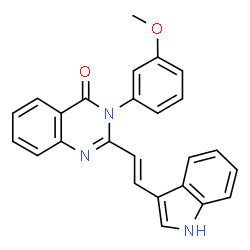 ChemSpider 2D Image | 2-[2-(1H-Indol-3-yl)-vinyl]-3-(3-methoxy-phenyl)-3H-quinazolin-4-one | C25H19N3O2