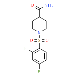ChemSpider 2D Image | 1-[(2,4-Difluorophenyl)sulfonyl]-4-piperidinecarboxamide | C12H14F2N2O3S