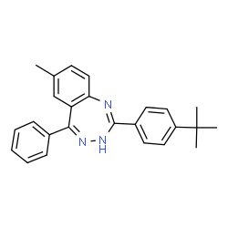 ChemSpider 2D Image | 2-(4-tert-Butyl-phenyl)-7-methyl-5-phenyl-3H-benzo[e][1,2,4]triazepine | C25H25N3
