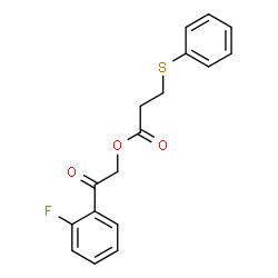 ChemSpider 2D Image | 2-(2-Fluorophenyl)-2-oxoethyl 3-(phenylsulfanyl)propanoate | C17H15FO3S