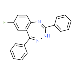 ChemSpider 2D Image | 7-Fluoro-2,5-diphenyl-1H-1,3,4-benzotriazepine | C20H14FN3